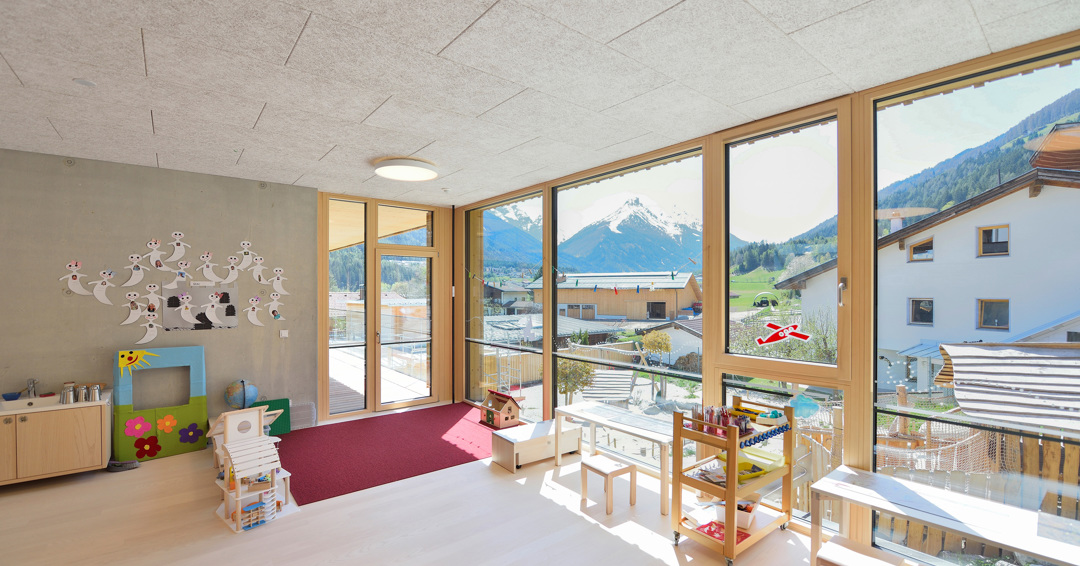 Imposing new nursery building on a mountainside in Austria | Troldtekt